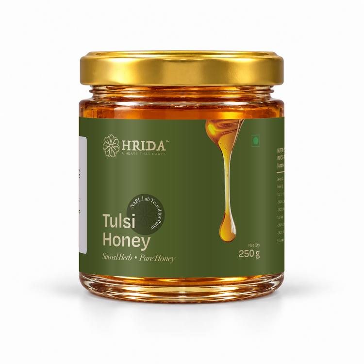 HRIDA Tulsi Honey, 250 g jar